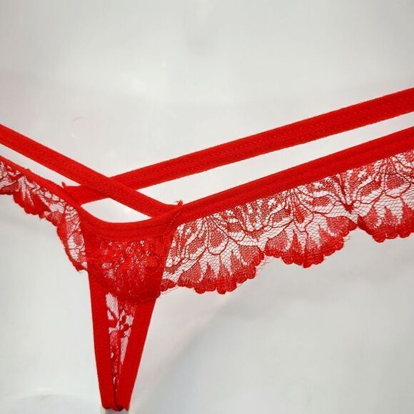 2/$20 Brand New Red Lace G String T-Back Panties Underwear One Size - Picture 6 of 6